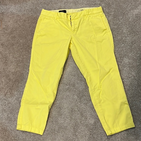 J. Crew Vibrant Yellow Cropped Pants - Picture 1 of 13